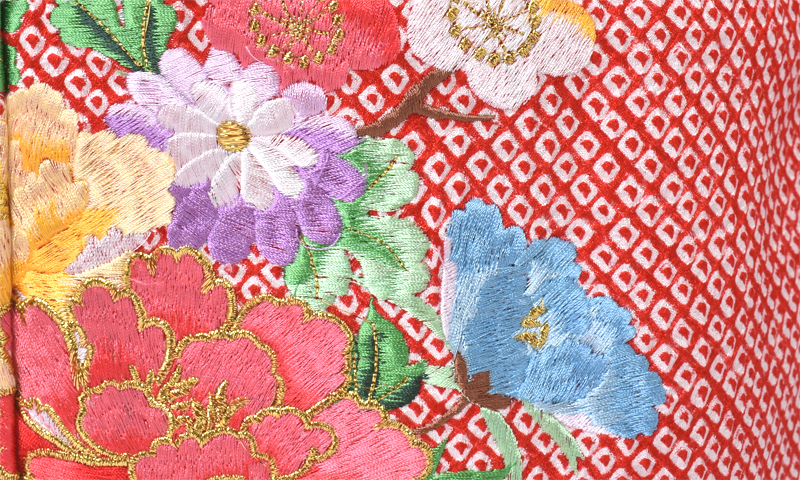 七歳祝着【絞り・刺繍】