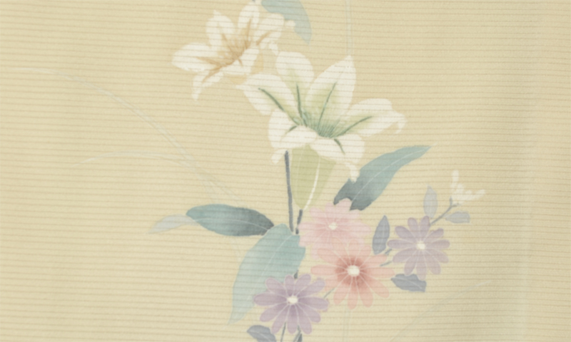 絽縮緬付け下げ(薄緑・花)