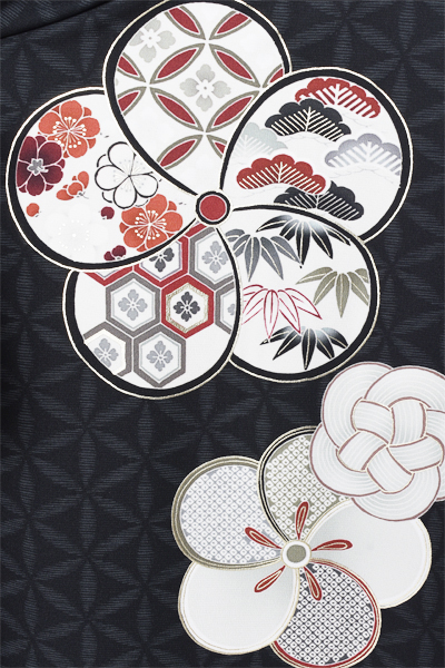 振袖[九重/黒地・ねじり梅]