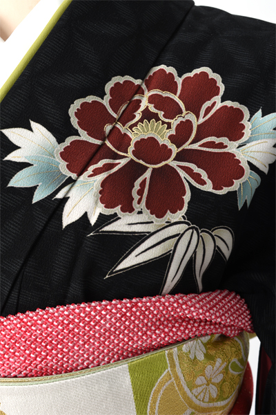 振袖[九重/黒地・ねじり梅]