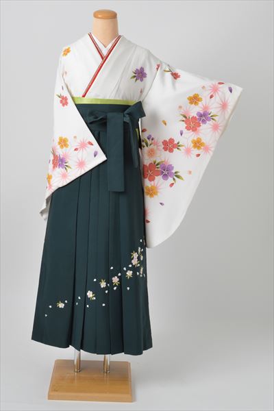 卒業袴（白・花）