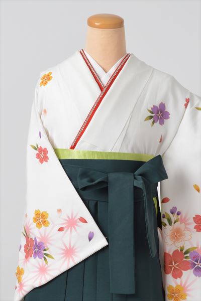 卒業袴（白・花）