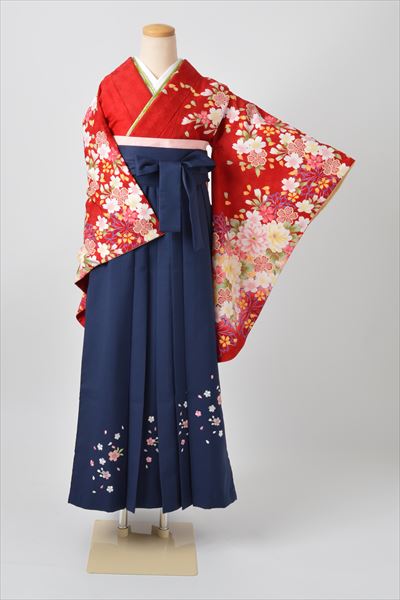 卒業袴（赤・花）