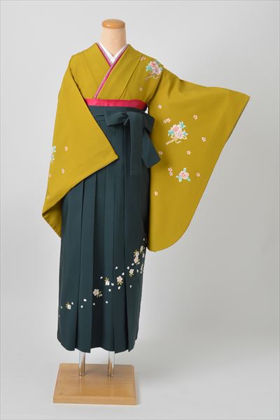 卒業袴（辛子色・洋花）