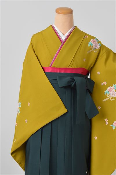 卒業袴（辛子色・洋花）
