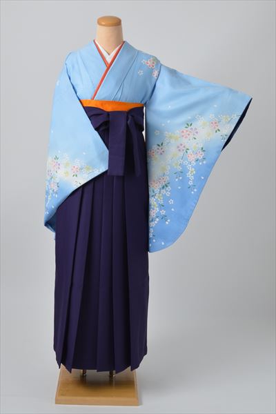 卒業袴（水色・桜）