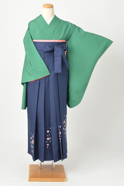 卒業袴(緑・無地）