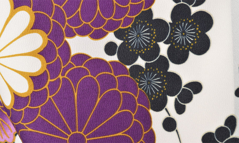 卒業袴(紫・菊）