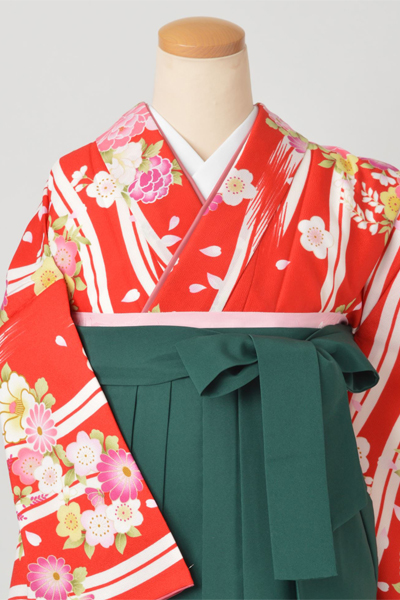 卒業袴(赤・小花）