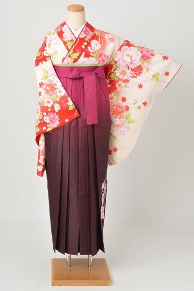 卒業袴(白・小花）