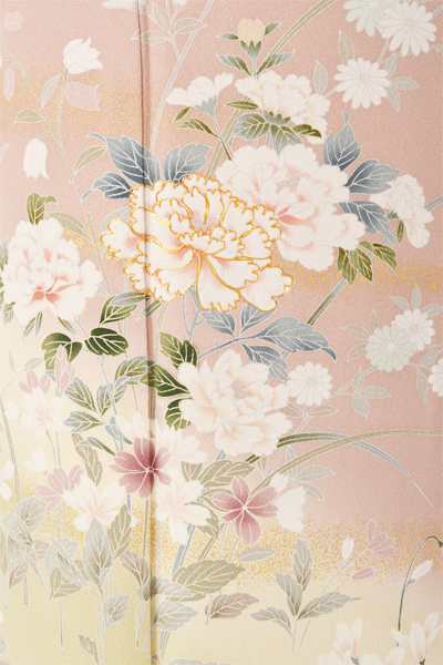 訪問着[京藤色・四季花金駒刺繍]