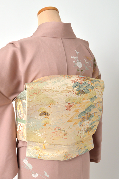 訪問着[京藤色・四季花金駒刺繍]