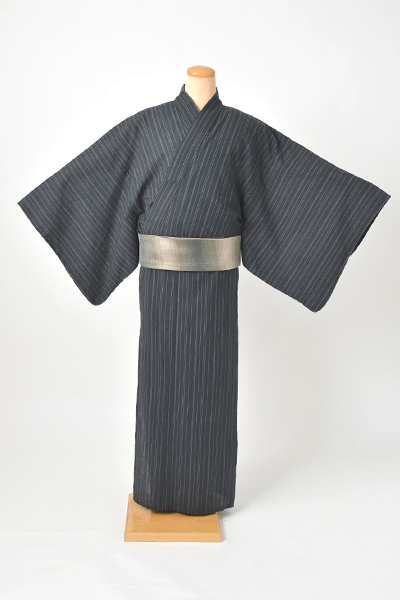 浴衣[173-183cm]（黒地・縞）