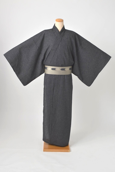 浴衣[169-179cm]（黒地・縞）