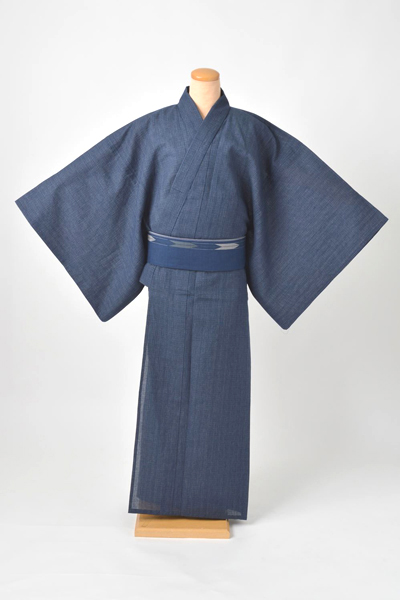 浴衣[176-186cm]〔紺地・縞〕