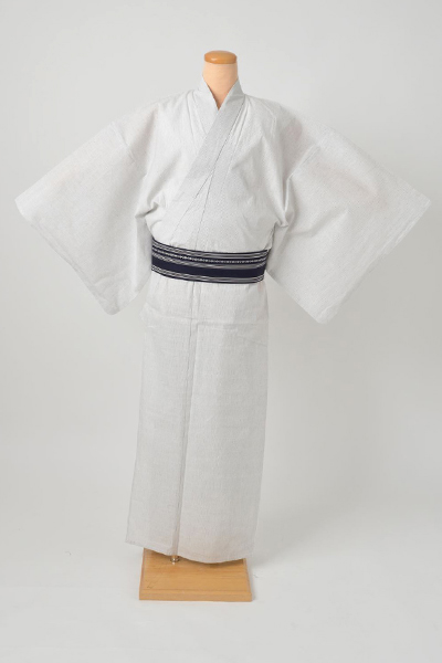 浴衣[167-177cm]（白地・縞）