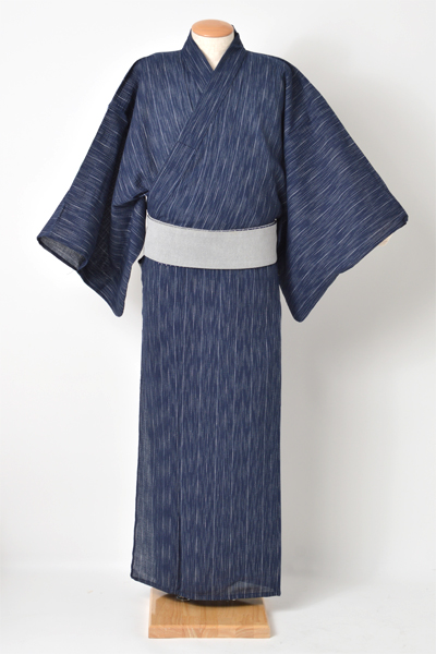 浴衣[175-183cm・紺地に縦絣柄]