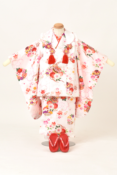 三歳祝着セット[白・鞠]