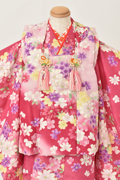 三歳祝着セット[淡紫・花々]
