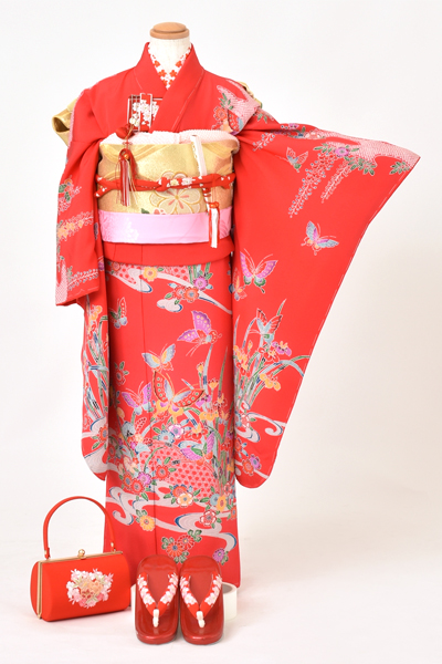 七歳祝着[ピンク・紅型風]