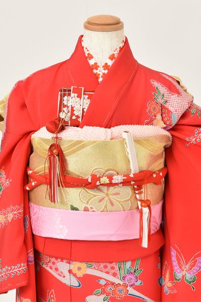 七歳祝着[ピンク・紅型風]