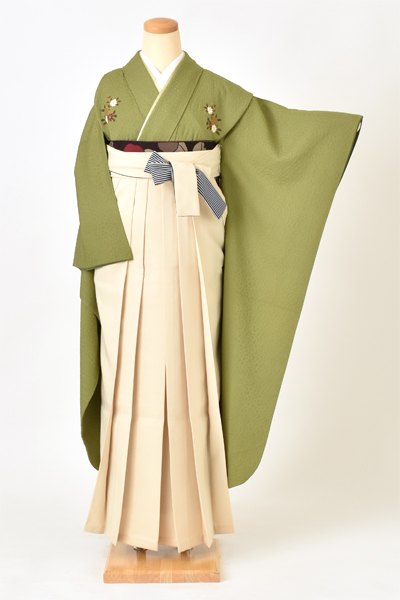 卒業袴[振袖・抹茶花紋]