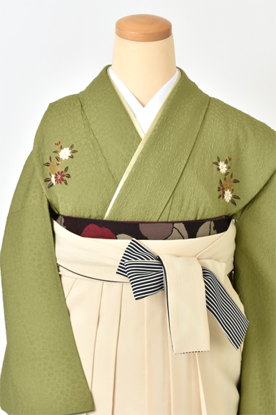 卒業袴[振袖・抹茶花紋]