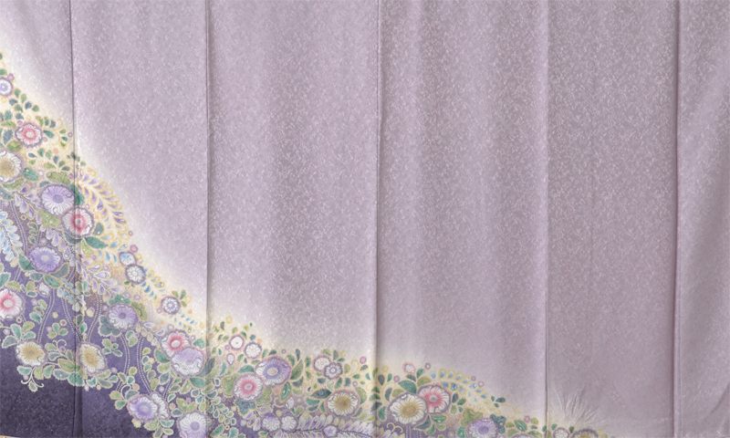 訪問着[紫色に辻が花模様]