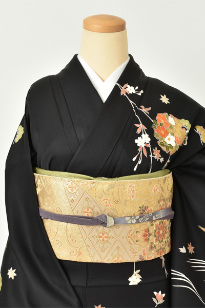 訪問着[黒・雪輪]