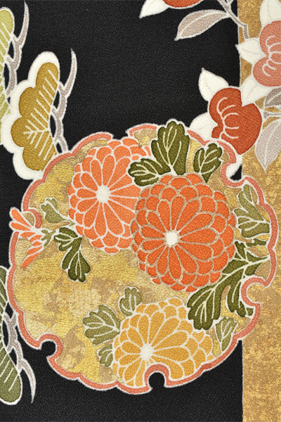 訪問着[黒・雪輪]