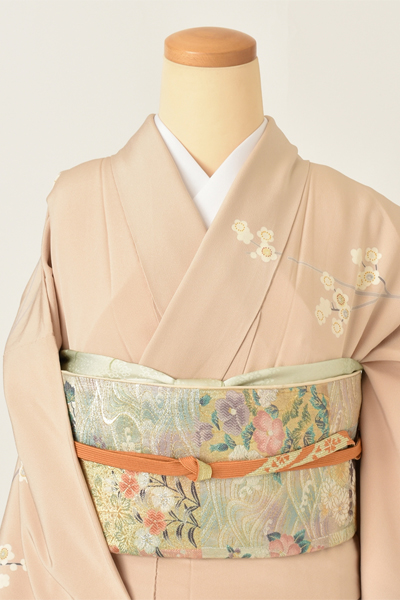 訪問着[くすみピンク・花籠]