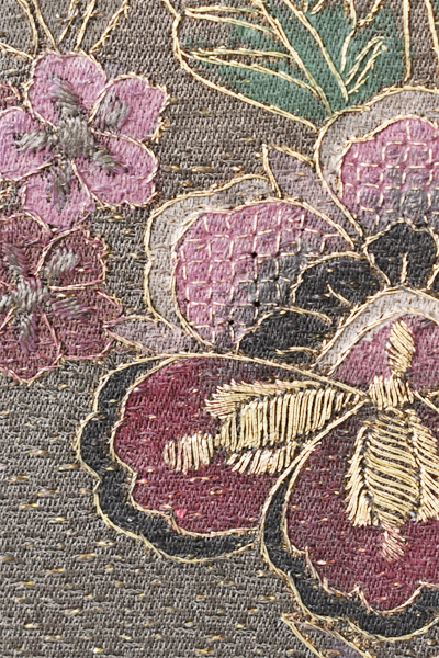 訪問着[深緑・刺繍]