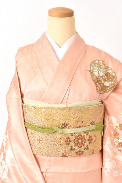 訪問着[サーモンピンク・橘]