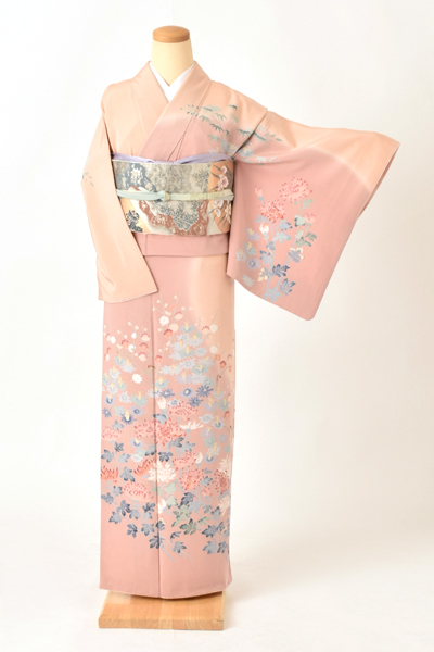 訪問着[ピンク・菊]