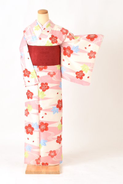 小紋[ピンク・桜流水]