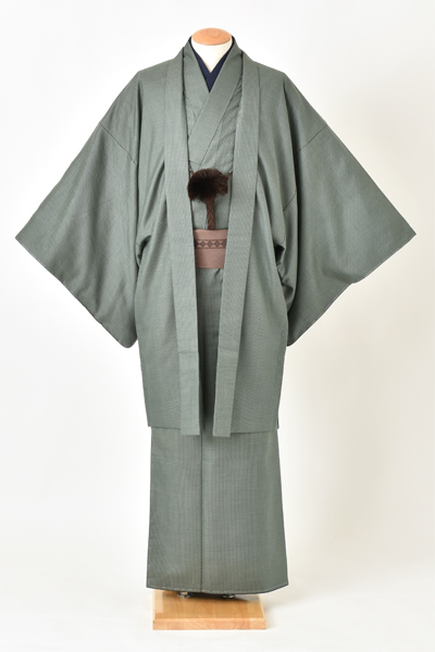 紬アンサンブル[結城紬・緑]