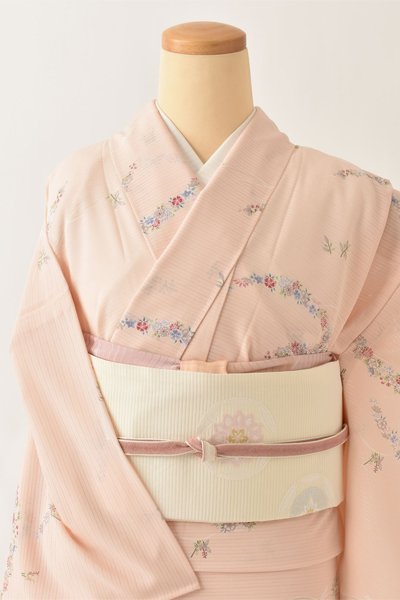 夏物_小紋〈ピンク・四季草花〉
