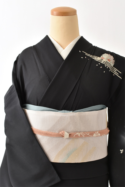 夏物＿絽訪問着〈黒・雪輪〉