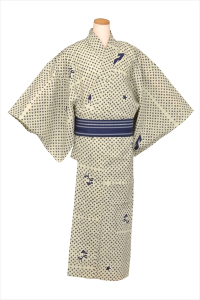 ゆかた[167-177cm](ベージュ地・金平糖のような柄)