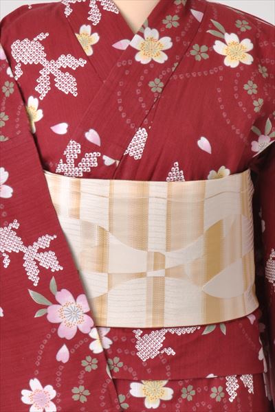ゆかた(赤・金魚と桜)