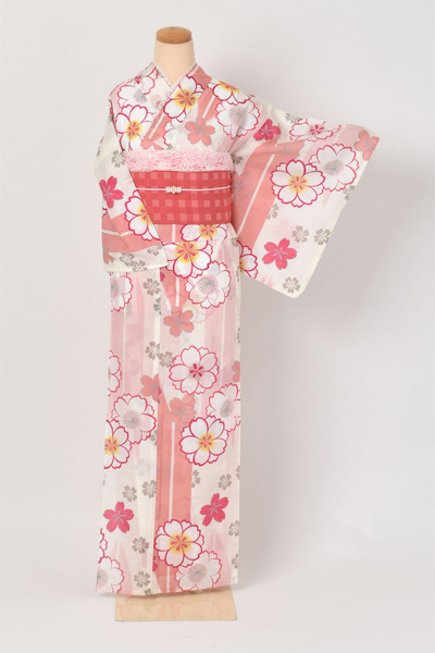 ゆかた（矢羽根に桜）