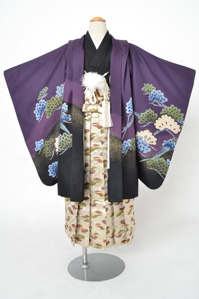 5歳祝着[紫色・松・鷹]