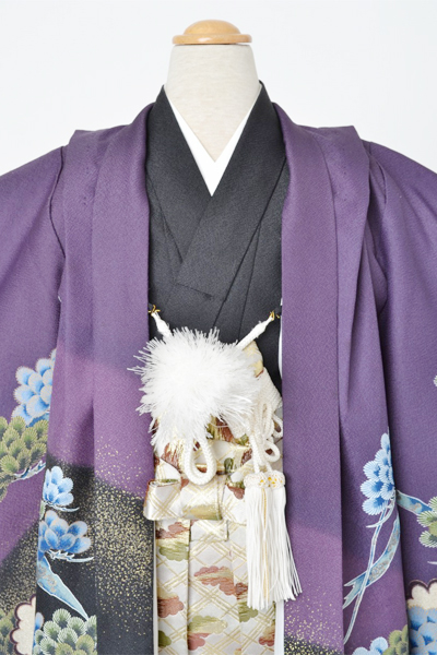 5歳祝着[紫色・松・鷹]