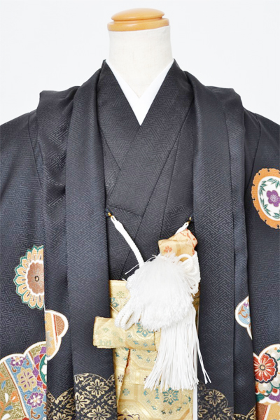 5歳祝着[黒色・雪輪に鳳凰]