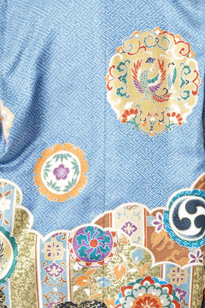 5歳祝着[青色・丸紋]