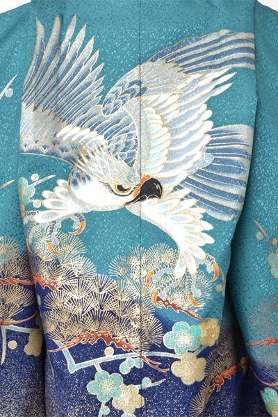 5歳祝着[青色・鷹]