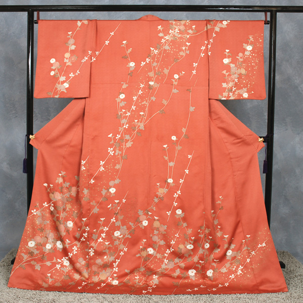 訪問着(大)淡い朱・菊