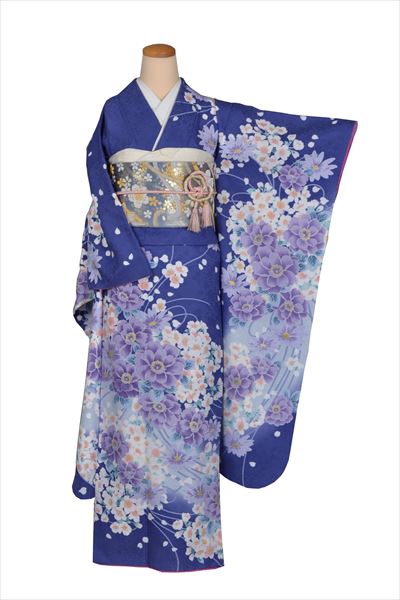 振袖(青紫・ぼたん)