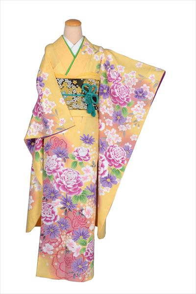 振袖(黄色・ぼたん)