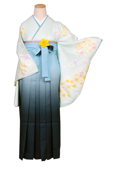 卒業袴(ペパーミントグリンの菊模様)